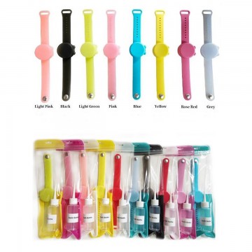 Portable Silicone Hand Sanitizer Bracelet with Plastic Bottle